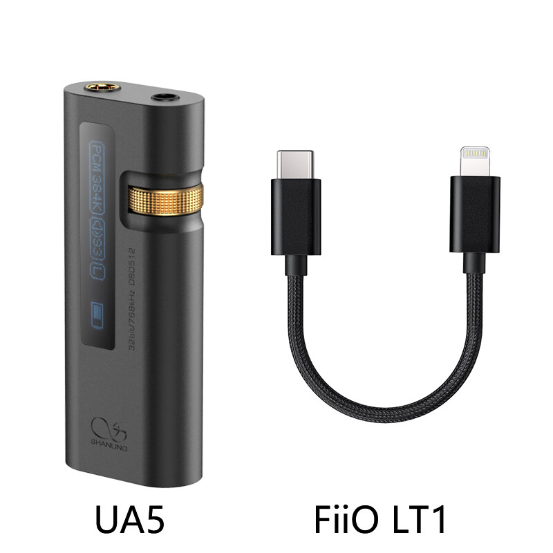 Shanling UA5 Portable USB DAC ES9038Q2M Cable AMP Audio Amplifier Type C To 3.5/4.4mm Output Compatible IOS Android Rt6863 Independent Amplifier Chip