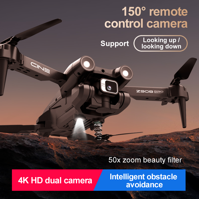 Tongjia Z908 DJI drone with camera remote control four-axis drone, with 4k HD camera, suitable for beginners, WiFi FPV real-time video, high-altitude hovering, optical flow fixed height, one-key take