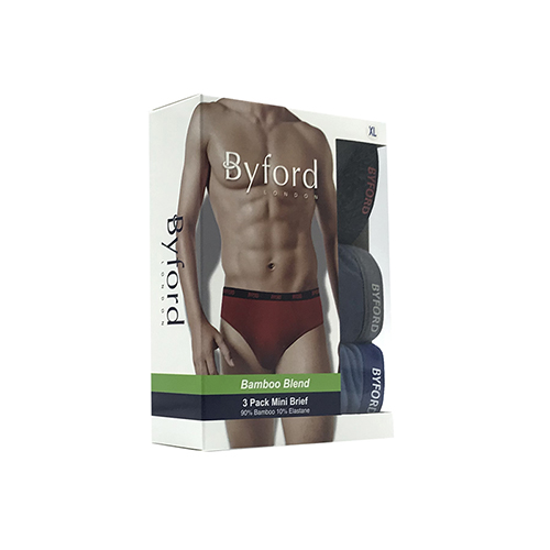 BYFORD 3PCS MEN'S MINI BRIEFS | BAMBOO ELASTANE |CORE | #131043