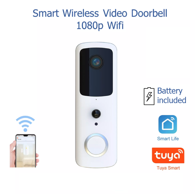 Smart Wireless Video Doorbell 1080p Wifi Tuya Smart Life Home Security